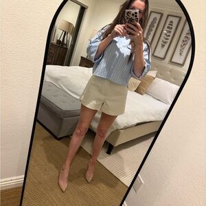 Zara Cream/ off white High Waist Shorts